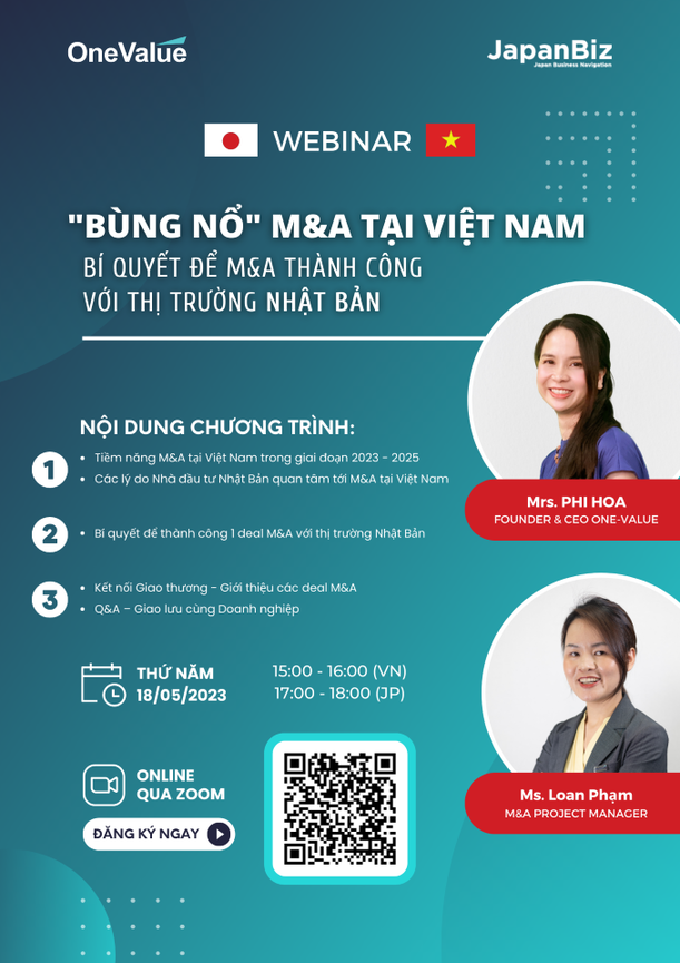 Hội thảo online: "Bùng nổ" M&A tại Việt Nam - Bí quyết để M&A thành công với thị trường Nhật Bản