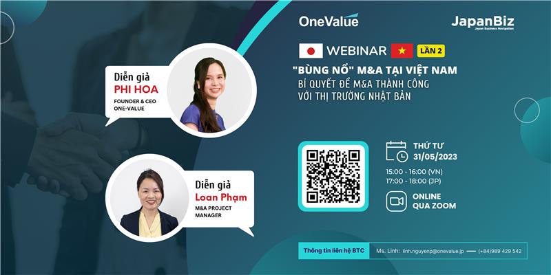Hội thảo online: "Bùng nổ" M&A tại Việt Nam - Bí quyết để M&A thành công với thị trường Nhật Bản [LẦN 2]