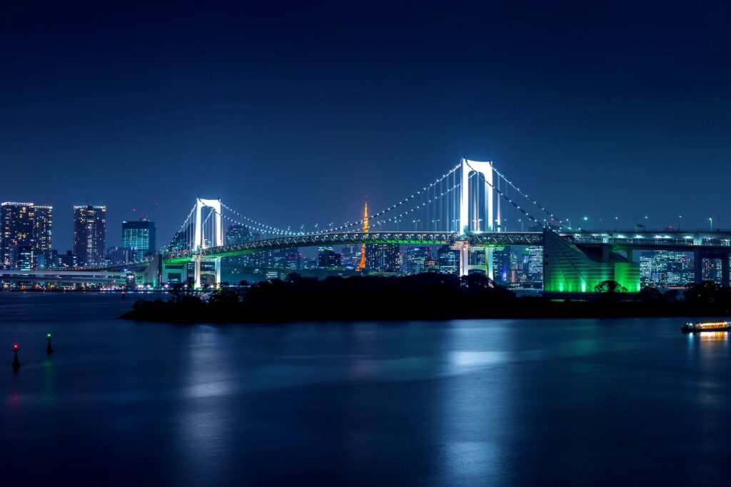 Rainbow Bridge tokyo về đêm