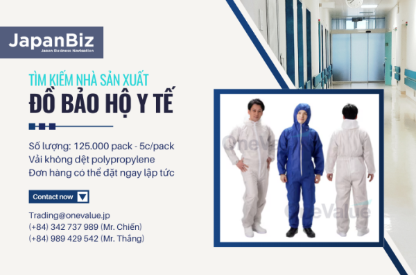 Tìm nhà sản xuất quần áo bảo hộ y tế sang Nhật