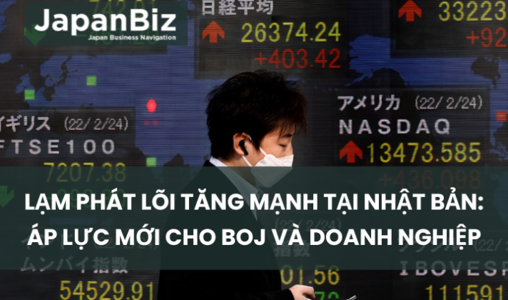Lạm phát lõi tăng mạnh tại Nhật Bản: Áp lực mới cho BOJ và doanh nghiệp